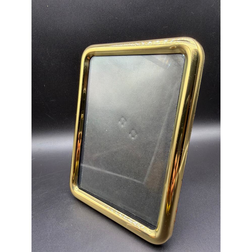 Vintage Gold Tone Mini Picture Frame Ornate Desk Frame 3.5" x 4.75" Velvet Back